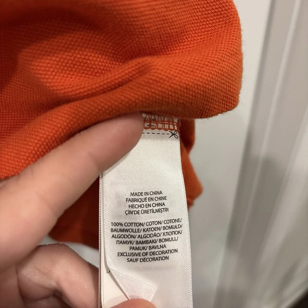 Polo Ralph Lauren Custom Slim Fit Orange Mens Short Sleeve Polo Shirt Size Large